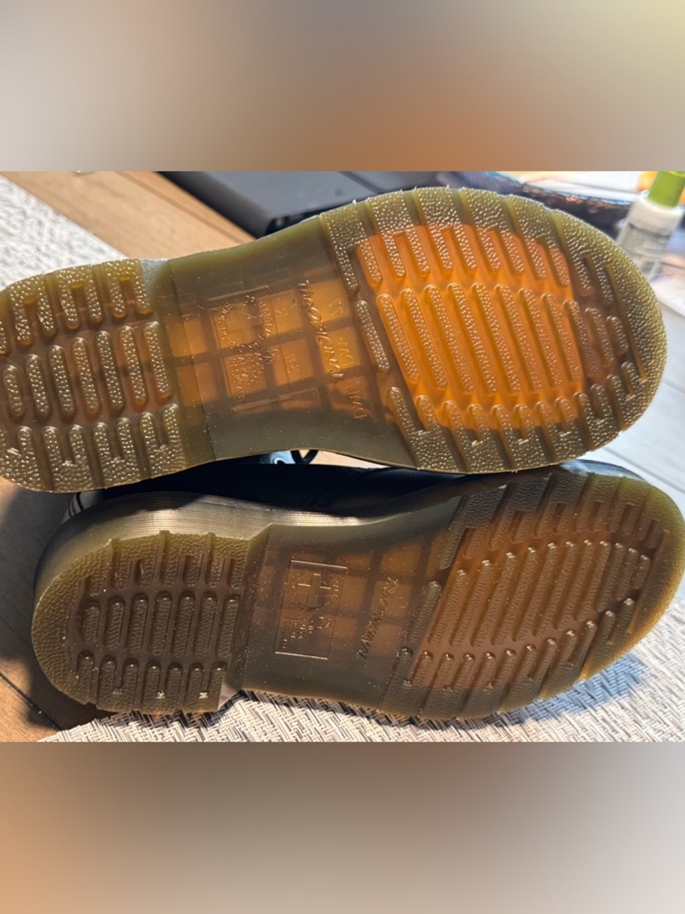 Dr. Martens Doc 11821 Combat Boots Womens Size 5 Black 8-Eye Boots Black Leather - Picture 5 of 6